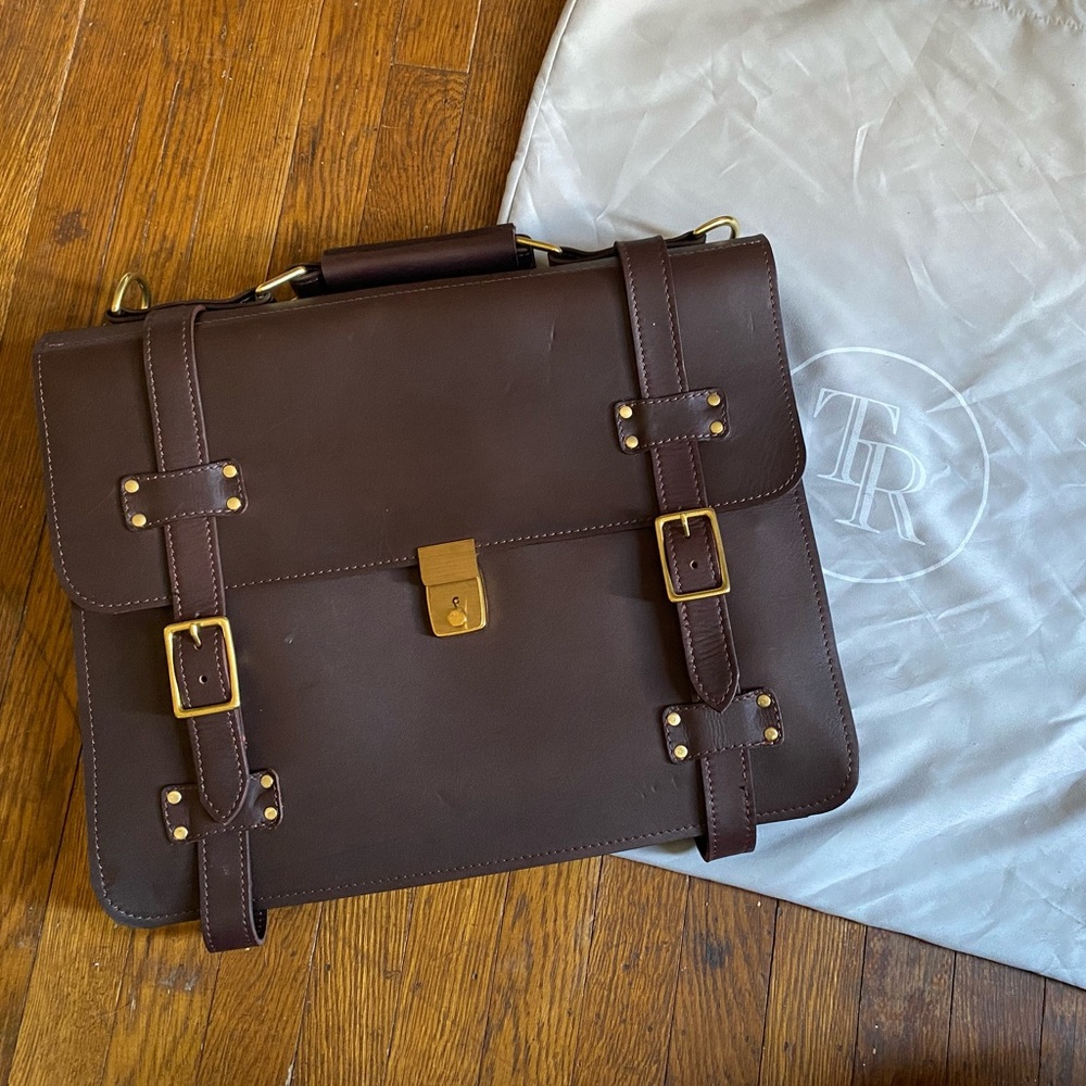 New Brown Leather Briefcase - Things Remembered